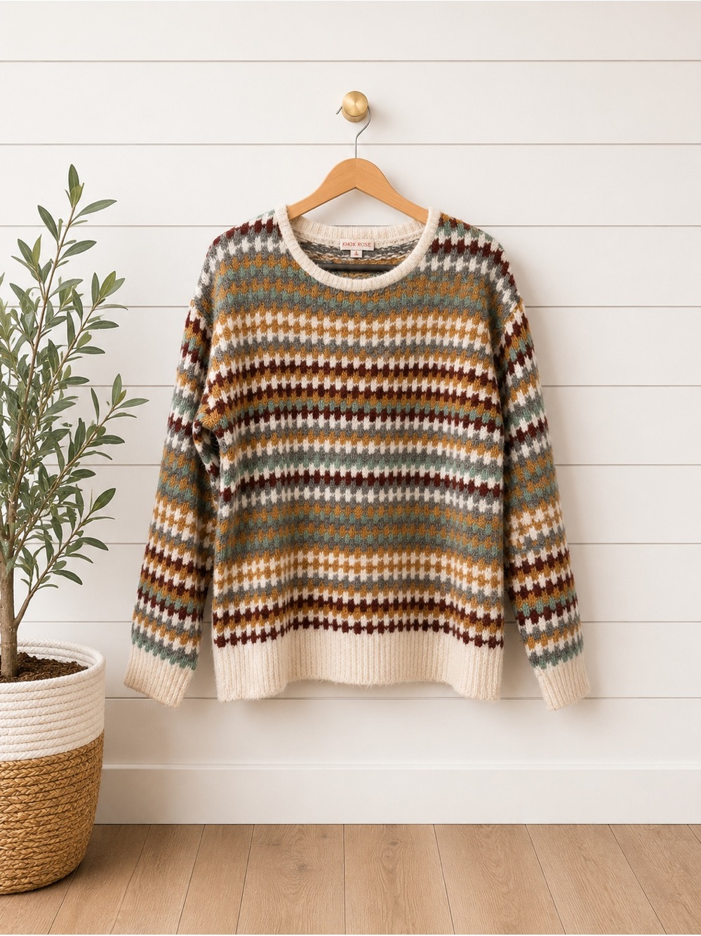 🤎🧡Knox Rose Fair Isle Sweater | Multicolor Cozy Knit Pullover | Medium